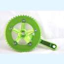 Kurbel Contec HPSTR Singlespeed Alu 170mm 46Z. für breite Kette (1 1/8") lightgreen grün eloxiert